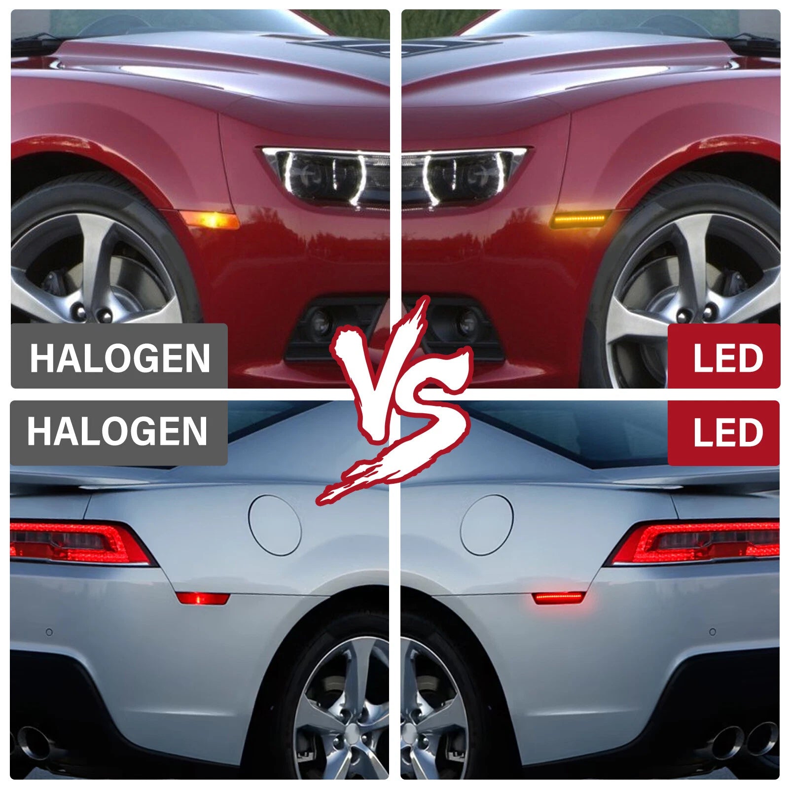 4X LED Front Rear Side Marker Lights for Chevy Camaro SS LT ZL1 LS (2010–2015)