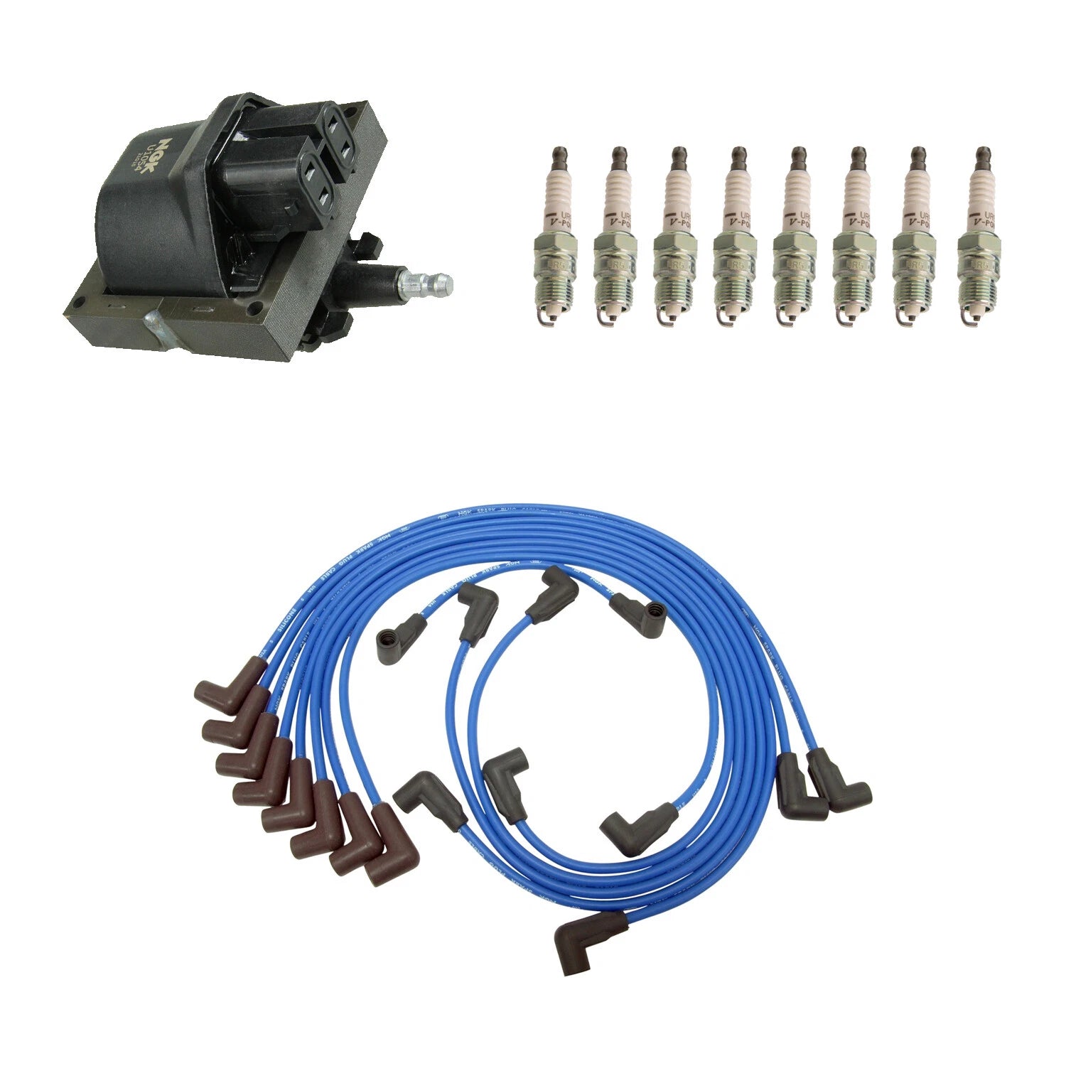 Set of 8 NGK Ignition Coil Wires & Nickel Spark Plugs for Blazer C1500 C2500 (1992–1999)