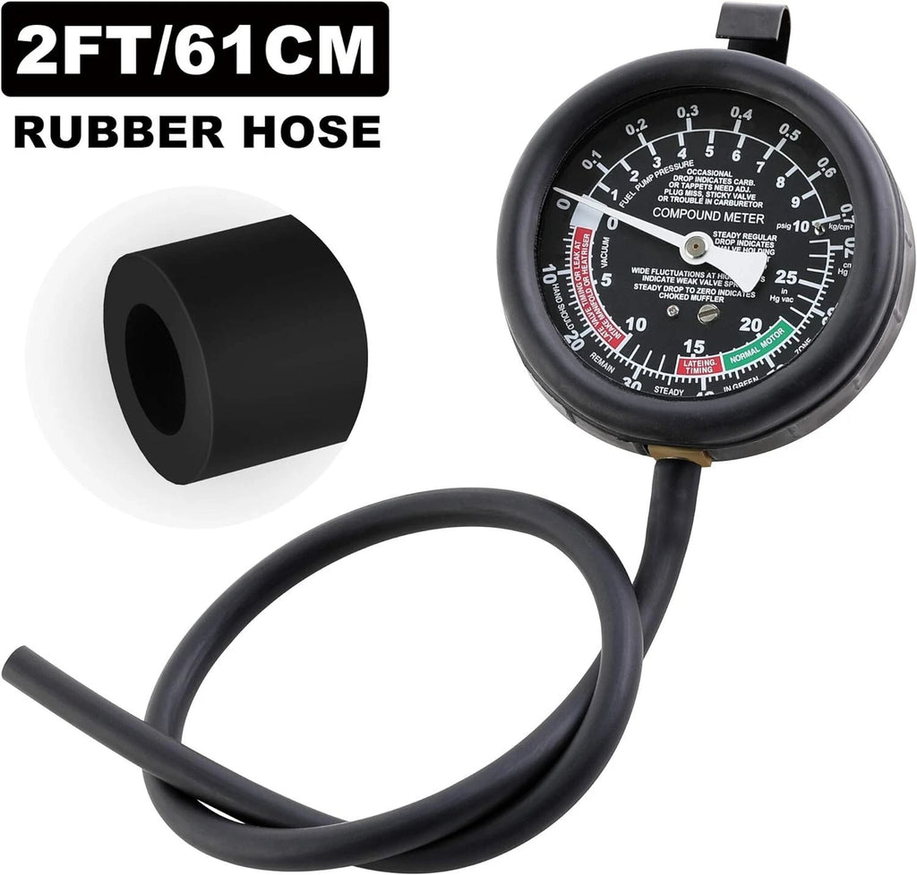 Carburetor Intake Manifold Vacuum Fuel Pump Pressure Tester Gauge Kit