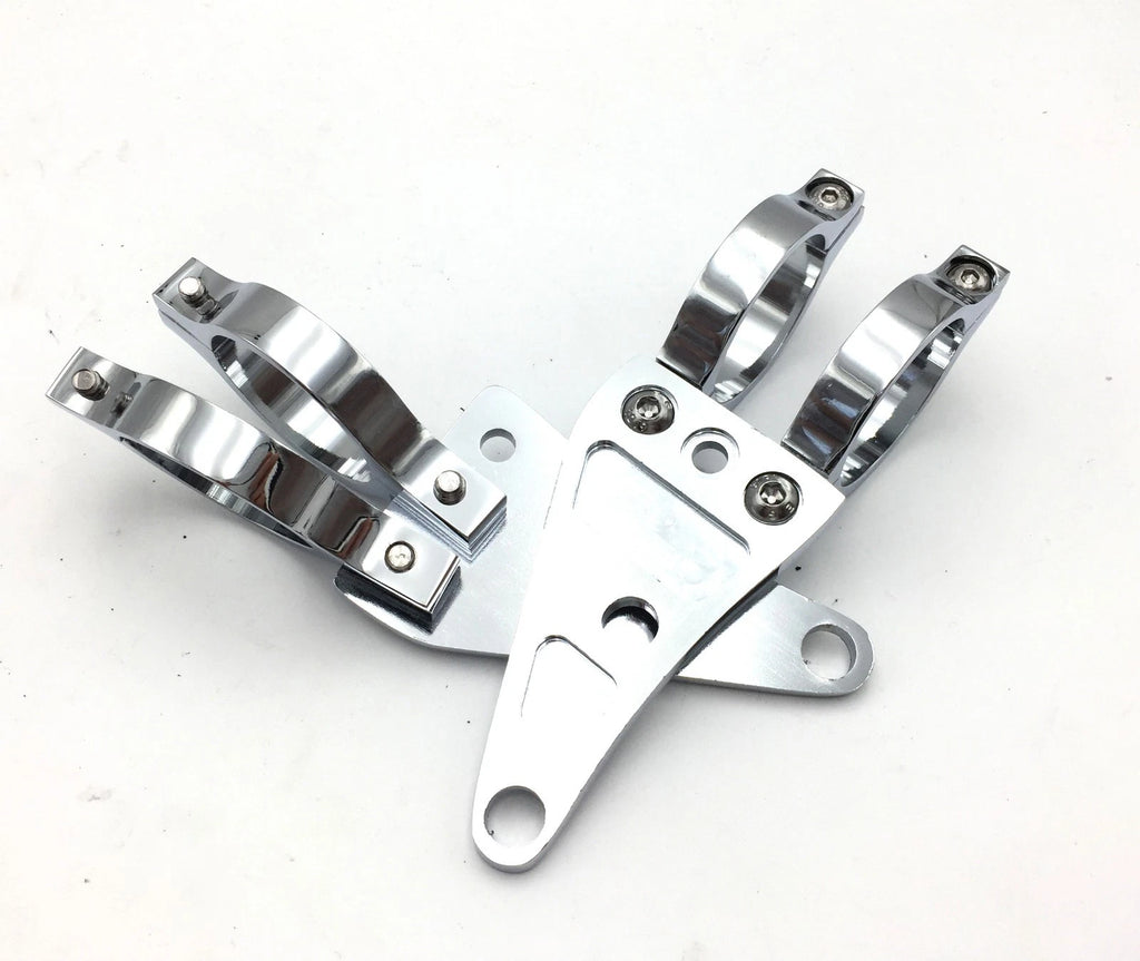 35mm Turn Signal Clamps Headlight Mount Bracket for Chopper Cafe Racer (N/A)