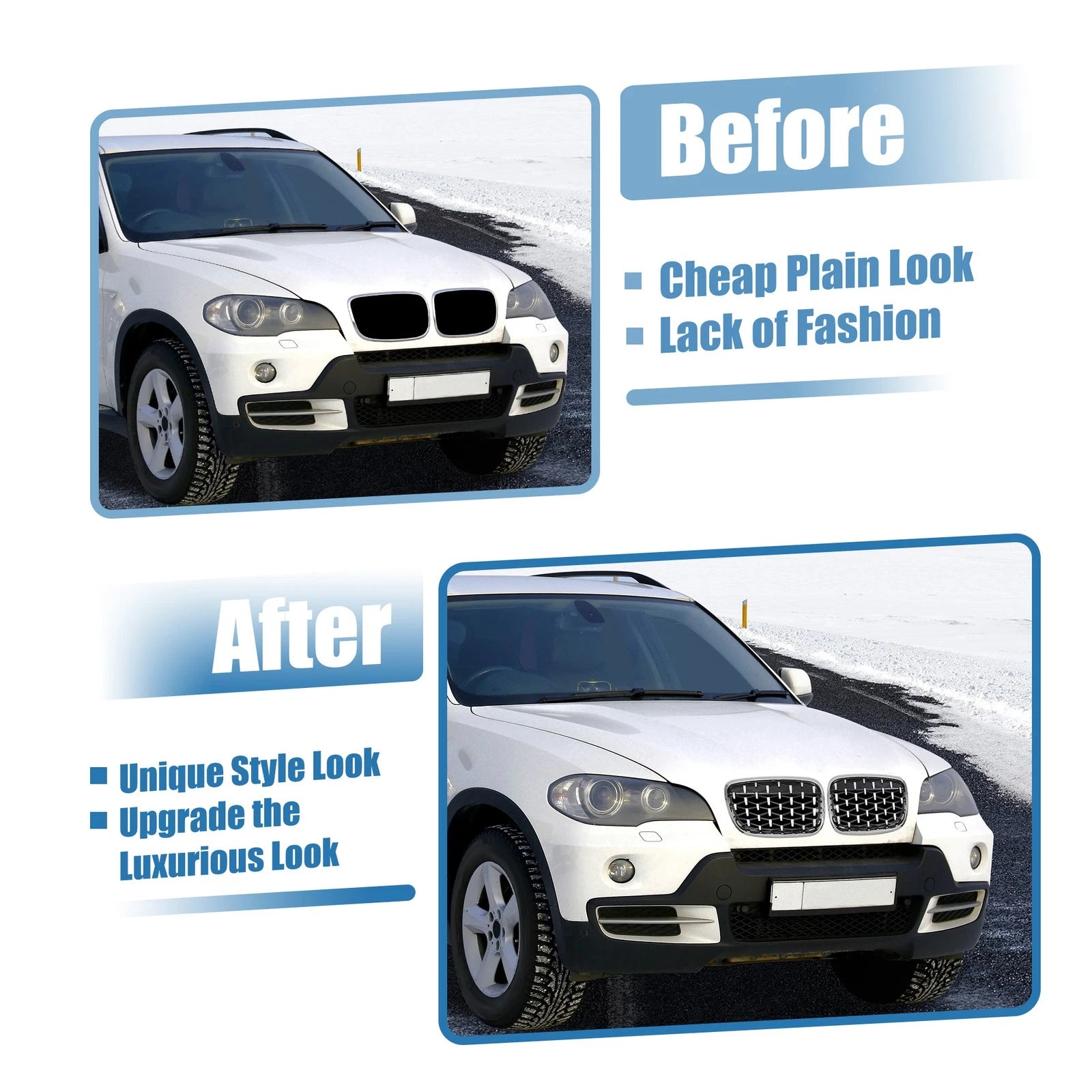 Front Hood Bumper Grille for BMW X5 X6 (2007–2013) No. 51137157687/51137157688