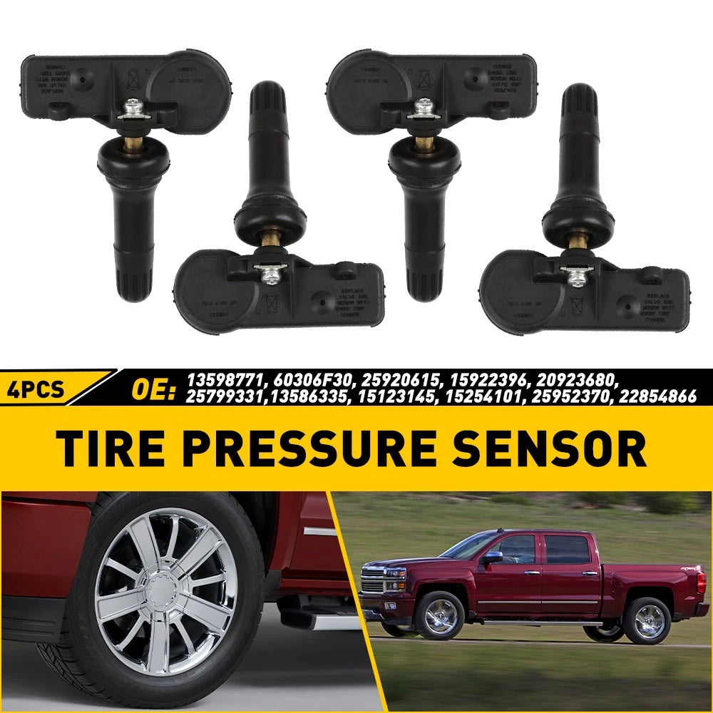 Set of 4 TPMS Tire Pressure Sensors for Chevrolet Suburban 1500 2500 (2007–2018)