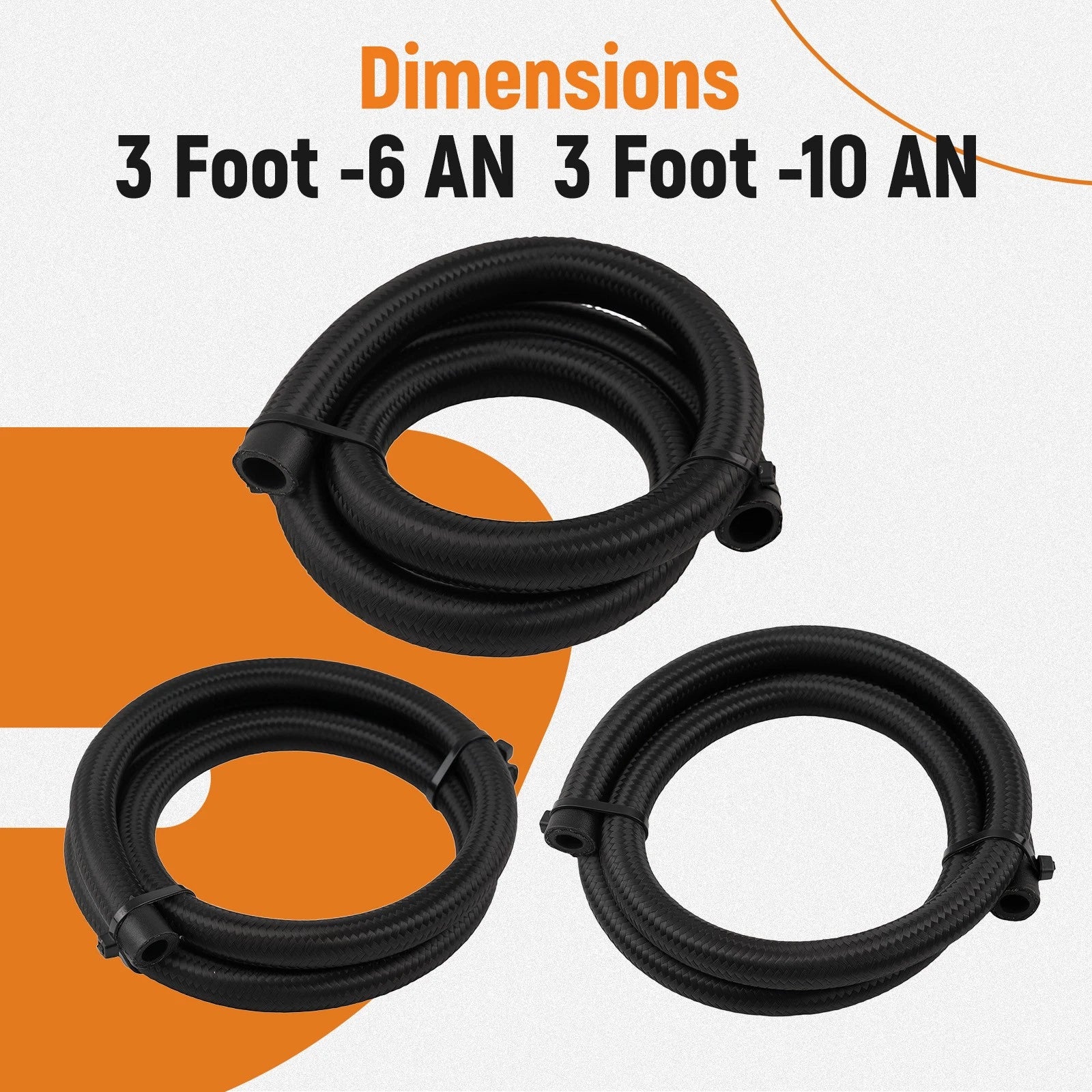 Power Steering Oil Line Kit for Universal Remote Reservoir (Black)