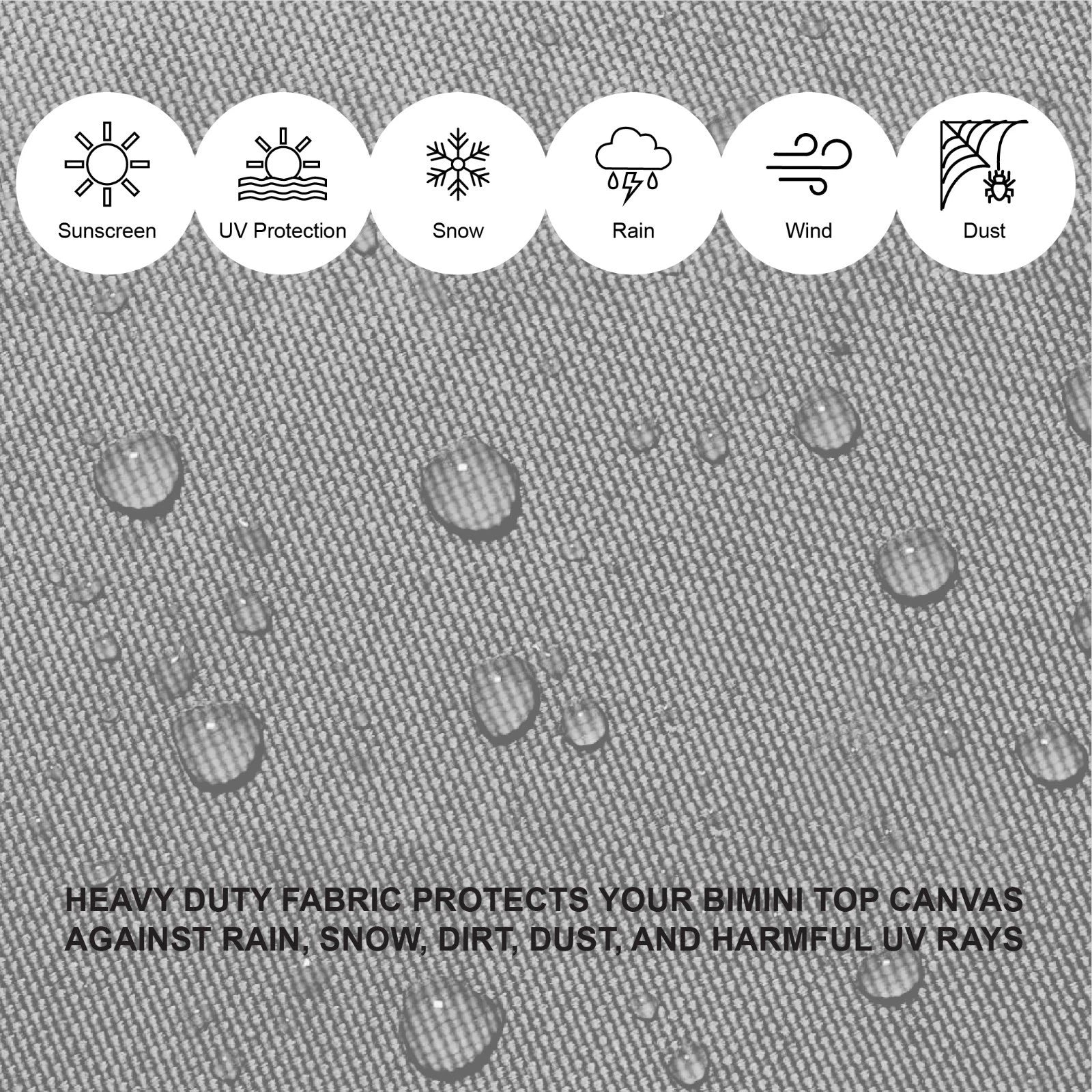Bimini Top Replacement Cover for Boat (3 Bow, 4 Bow)