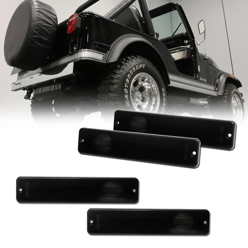 Set of 4 Smoked Side Marker Parking Lights for Jeep J Series