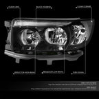 Factory Style Black Housing Clear Corner Headlights for Subaru Forester (2006–2008)