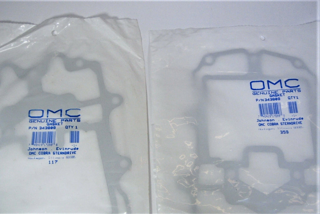2X OMC 343809 Exhaust Plate to Adapter Gaskets for Evinrude Johnson (N/A)