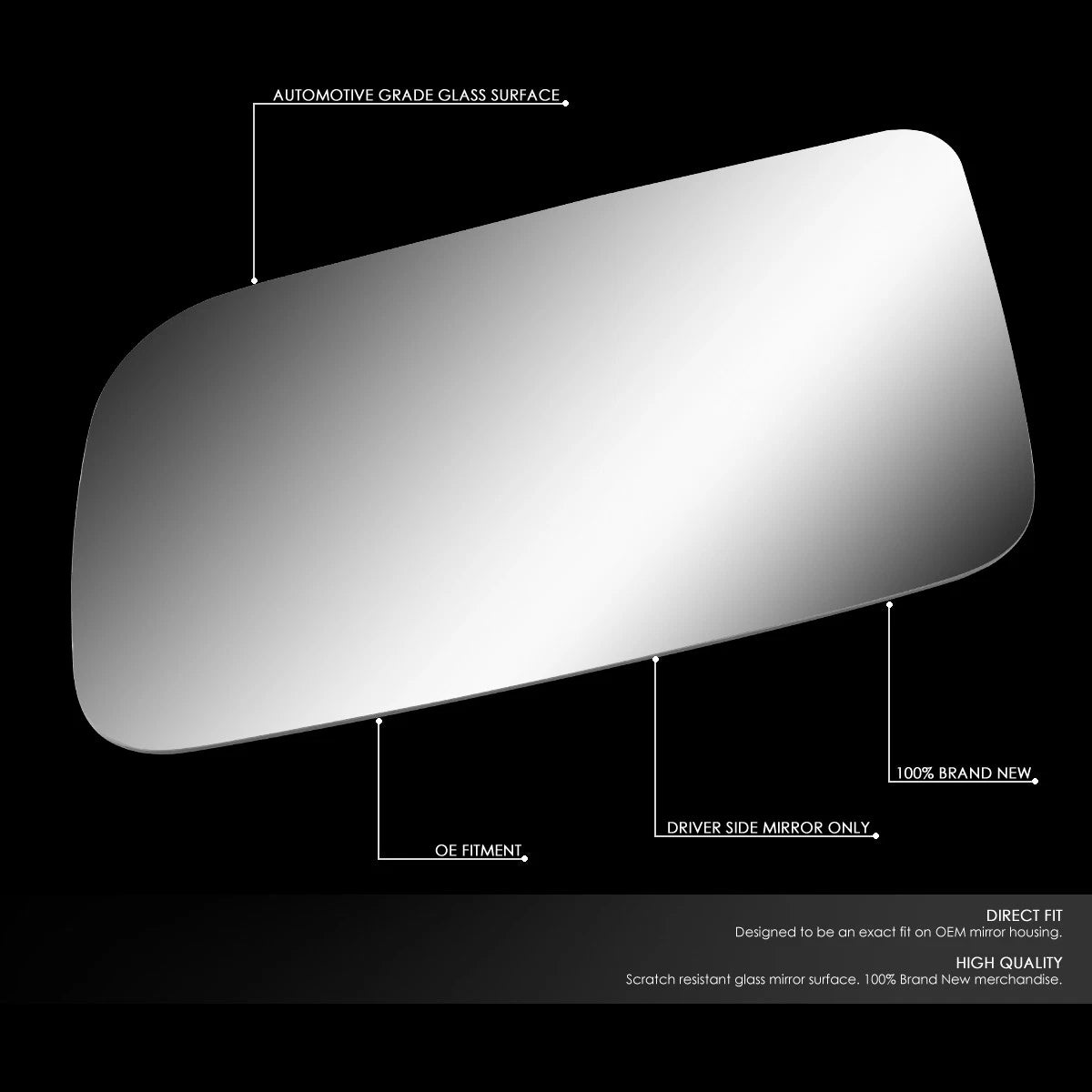 Left Side Mirror Glass Replacement Lens for Chevy Astro/GMC Safari (1985–2005)