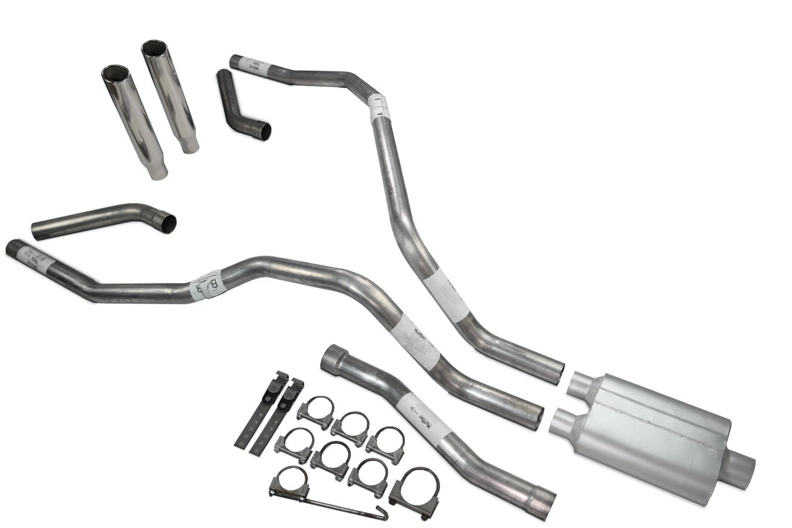 Dual Exhaust System for Nissan Titan (2004–2006) 2.5 Inch Rolled Edge Tip
