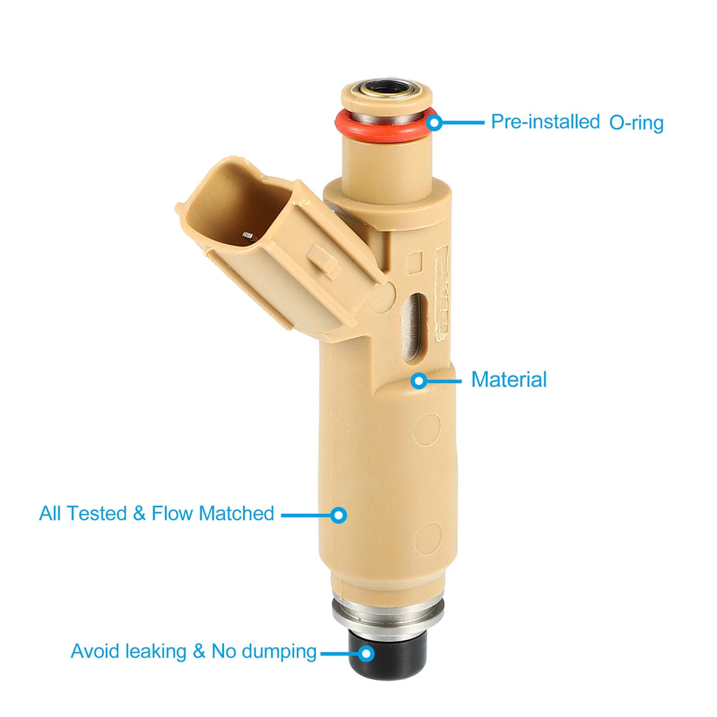 Set of 4 Fuel Injectors 23250-22070 for Toyota Corolla Matrix (2003–2006) 2ZZ-GE