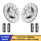 Front Drilled Slotted Brake Rotor and Pad Kit for Honda Civic (2006–2011)