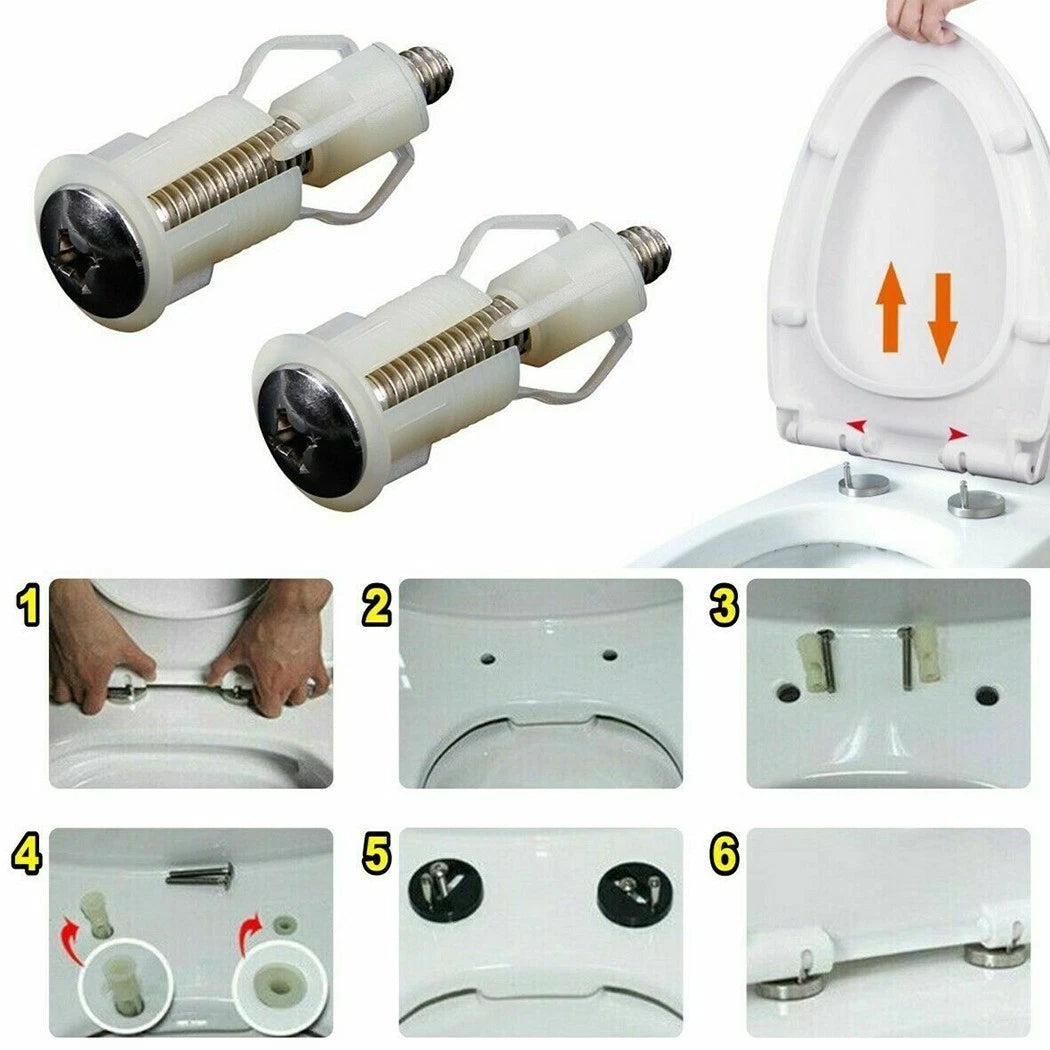 2Pcs Toilet Seat Screws for WC Blind Hole Fitting Repair