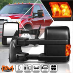 Set of 2 Power Heated Towing Mirrors for Ford Super Duty (2008–2016) - LED Signal