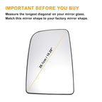 Left Upper White Mirror Glass w/ Back Heated for Mercedes Sprinter (2006-2011)