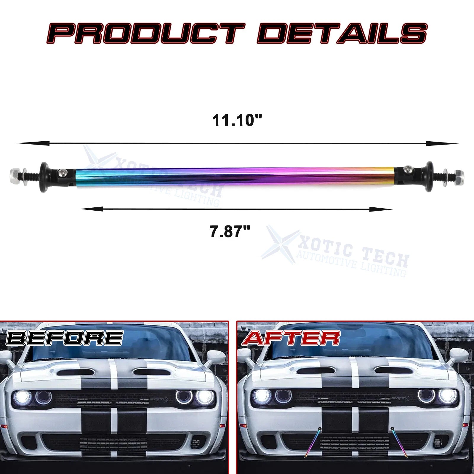 NEO Rear Diffuser Strut Rod Tie Bar for Ram Lincoln Rivian (7.87 in)