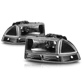 Headlight Lamp for Dodge Dakota Durango (1997–2004) Black Housing Clear Corner