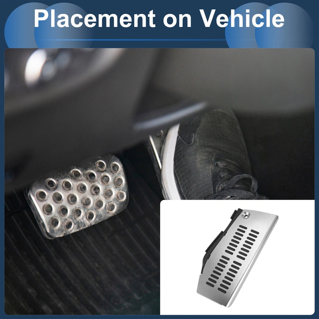 Footrest Pedals Cover for Volkswagen Polo (2009–2017) Silver Tone