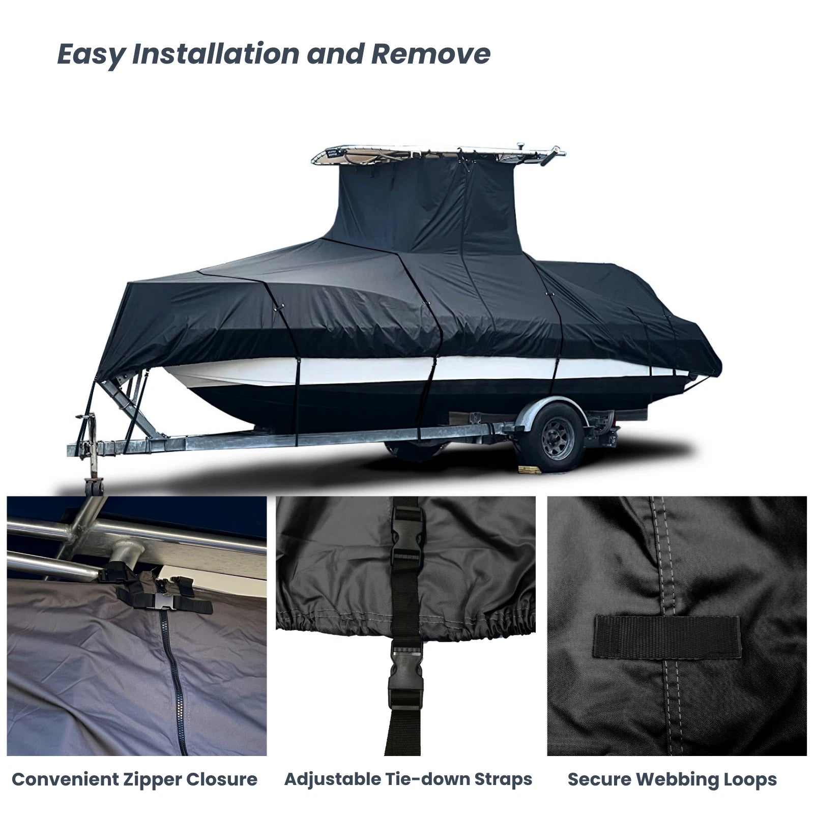 Boat Cover for Grady-White Advance 257 Center Console (T-Top)