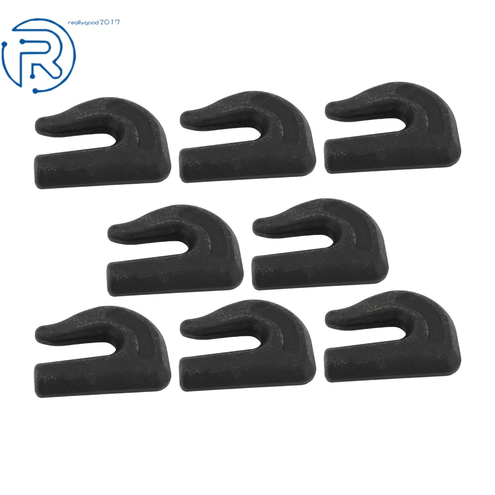 Set of 8 G70 Weld-On Chain Grab Hooks for Tractor Bucket Trailer
