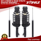Front Struts w/ Springs & Rear Shock Absorbers for VW Jetta Golf Beetle (1998–2006)