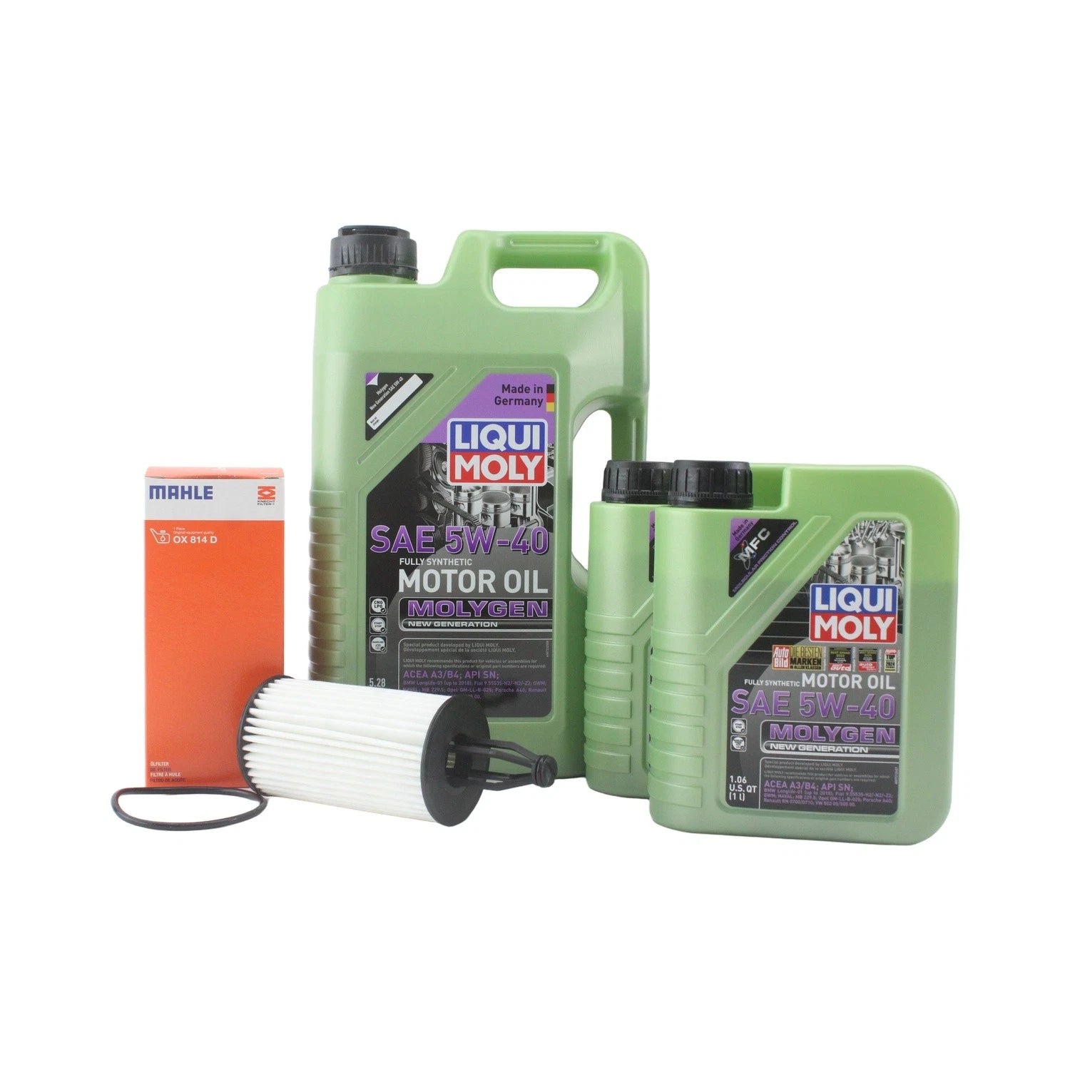 Oil Change Kit 7L Liqui Moly Molygen 5W-40 Mahle for Mercedes C300 (2015–2021)