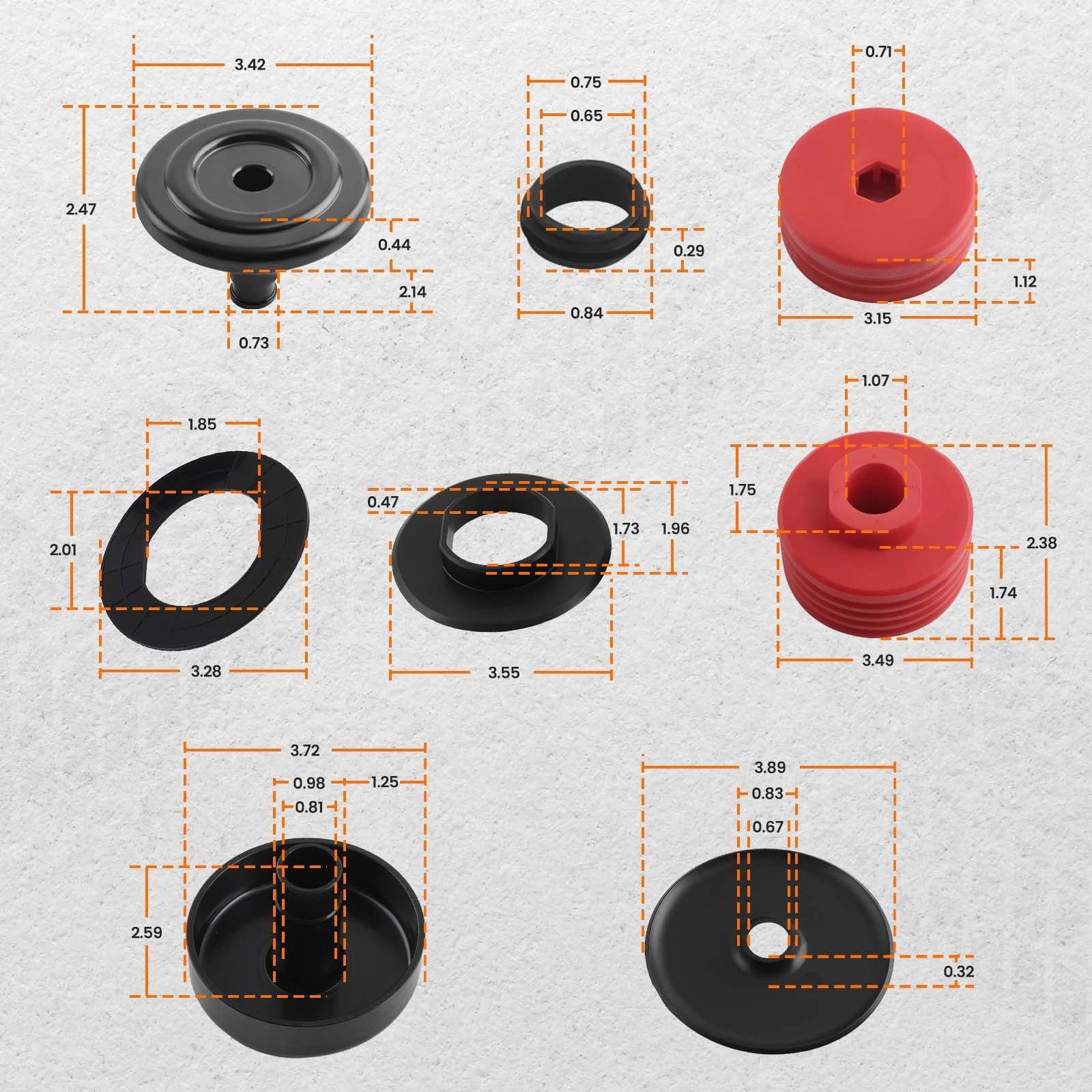 8x Silicone Body Mount Bushings Kit for Ford Super Duty F250 (2008–2016)