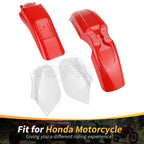 Red Front & Rear Fenders w/ White Side Panels for Honda XR250R XR400R (1996–2004)