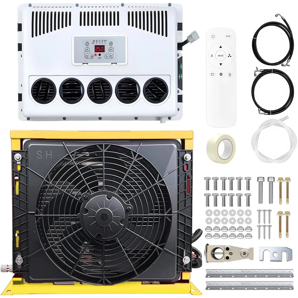 12V 11000BTU Universal Car Air Conditioner A/C Kit for Vehicle (Universal)