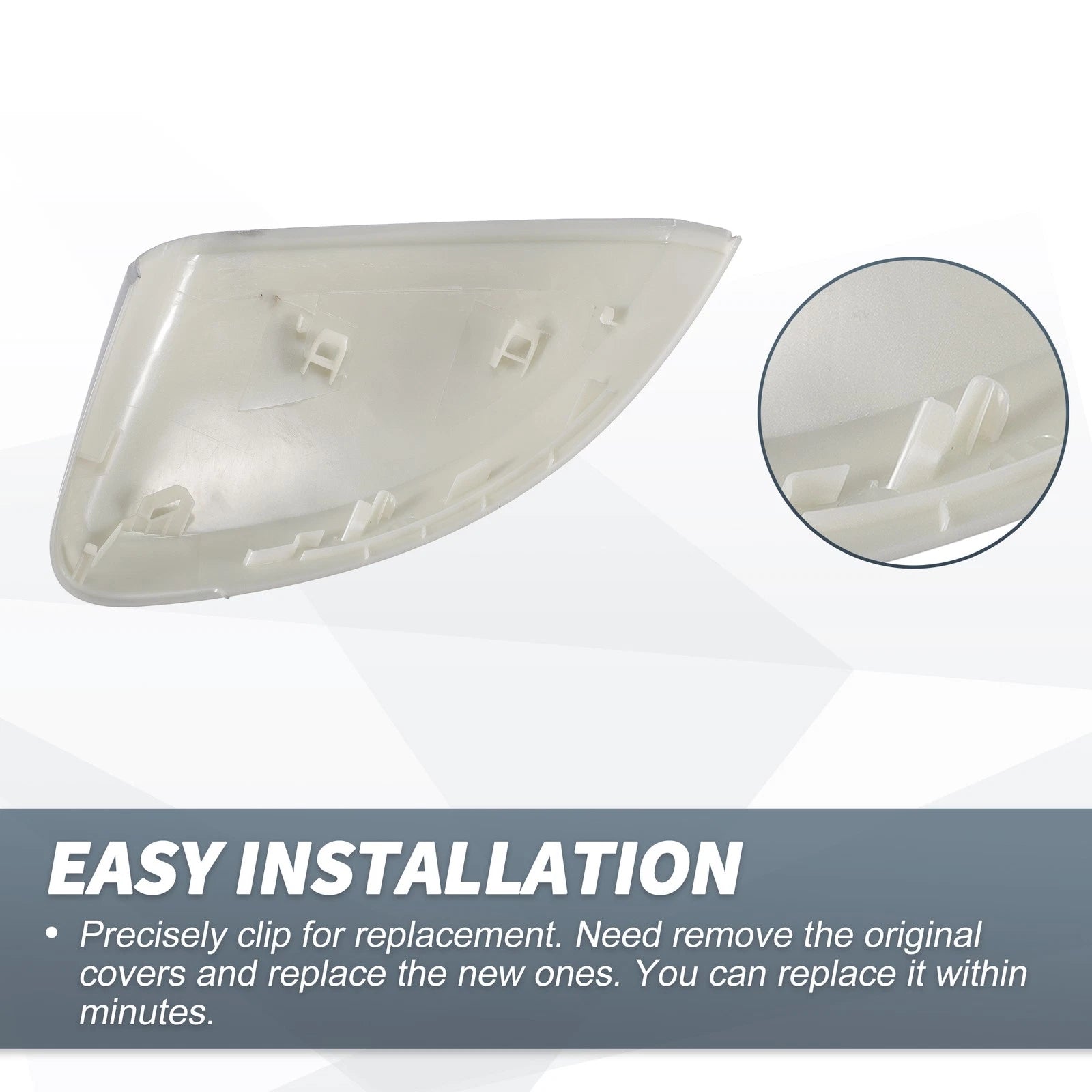 Set of 2 Chrome Plated Rearview Mirror Cover Caps for Audi A3 S3 RS3 (2013–2018)