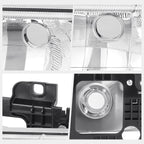 Chrome Housing Clear Lens Headlight for Chevy GMC C/K Pickup Suburban (1988–1999)