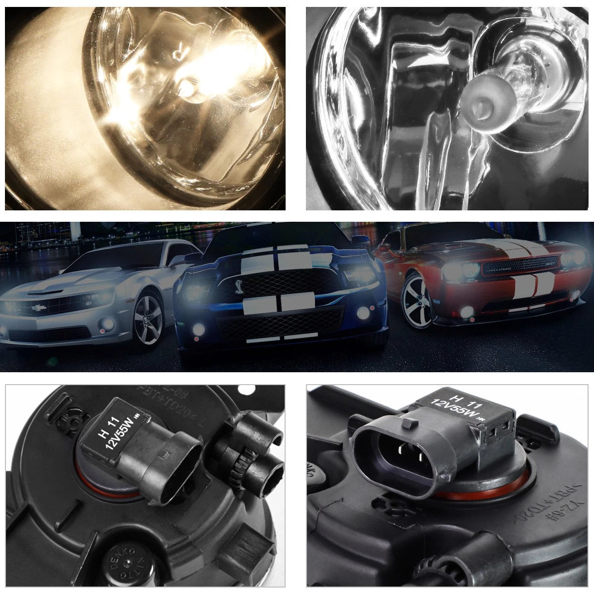 Clear Lens Front Bumper Fog Lights for Nissan Rogue (2014–2016)