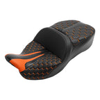 Driver & Passenger Seat for Harley Electra Glide (2009–2023) Black Orange