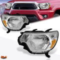 LED Headlight Lamp for Dodge Ram 1500-3500 (1994–2002) Chrome Housing Amber Corner