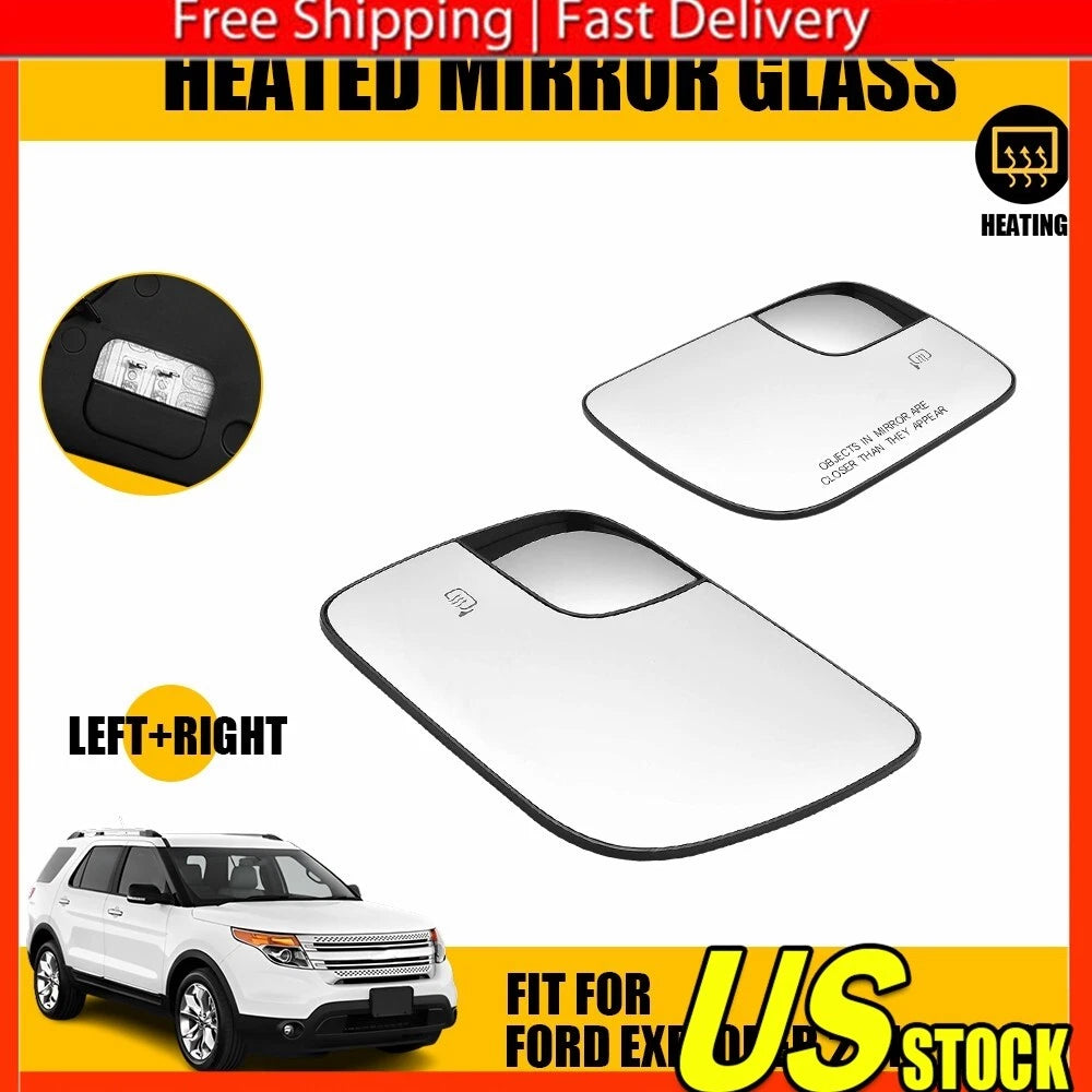 Heated Side Mirror Glass Set for Ford Explorer (2011â2019)