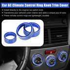 3pcs Blue AC Climate Control Knob Trim Cover for Subaru Forester (2019–2021)