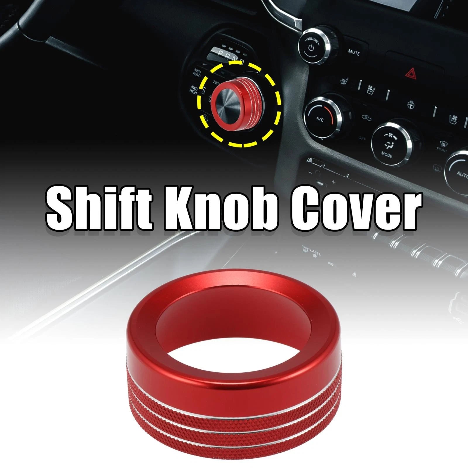 Gear Shift Switch Knob Cover for Dodge Ram (2013–2017) Red