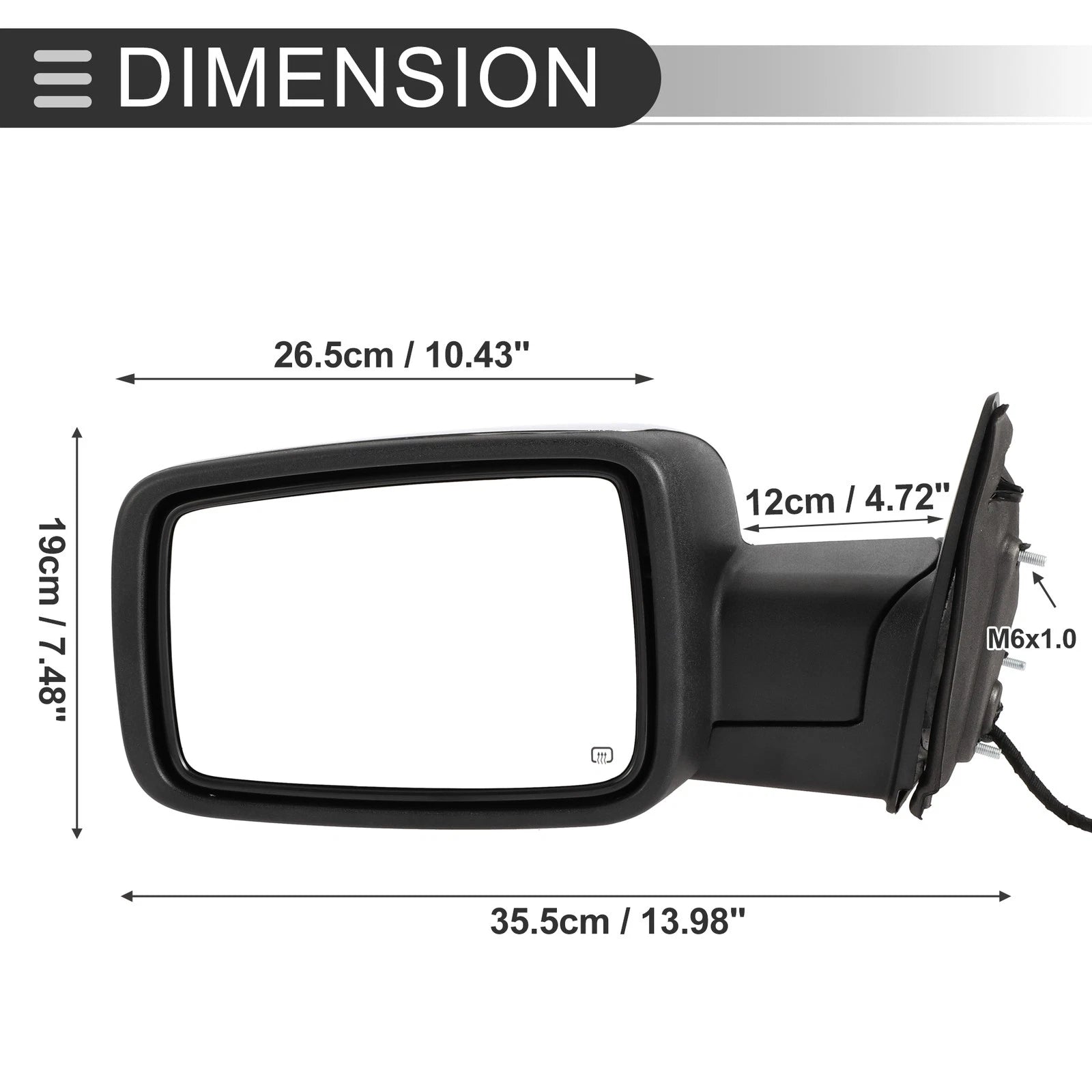Tow Mirrors for Dodge Ram 1500 (1 Pair, Turn Signal Lights, Silver Tone)