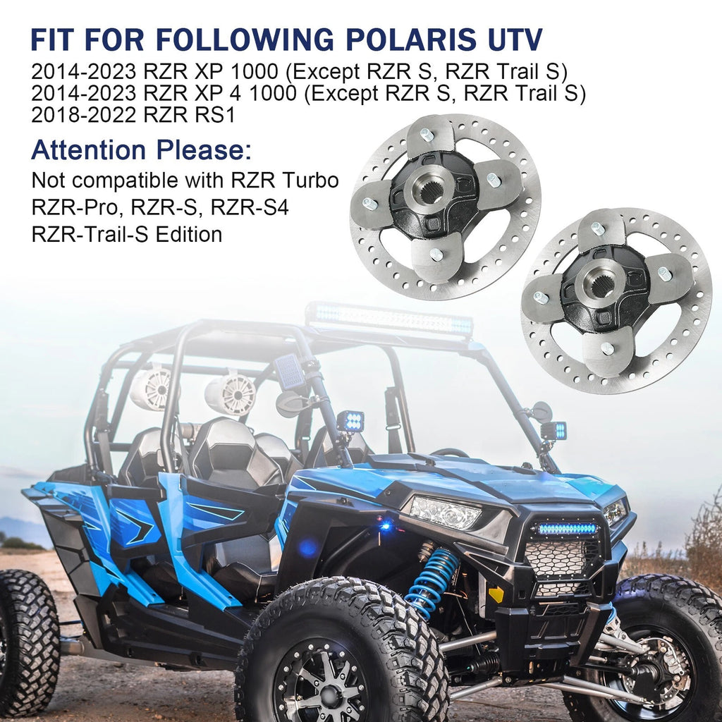 Set of 2 Wheel Hub Rotors with Studs for Polaris RZR XP 1000 RZR S (2014–2022)