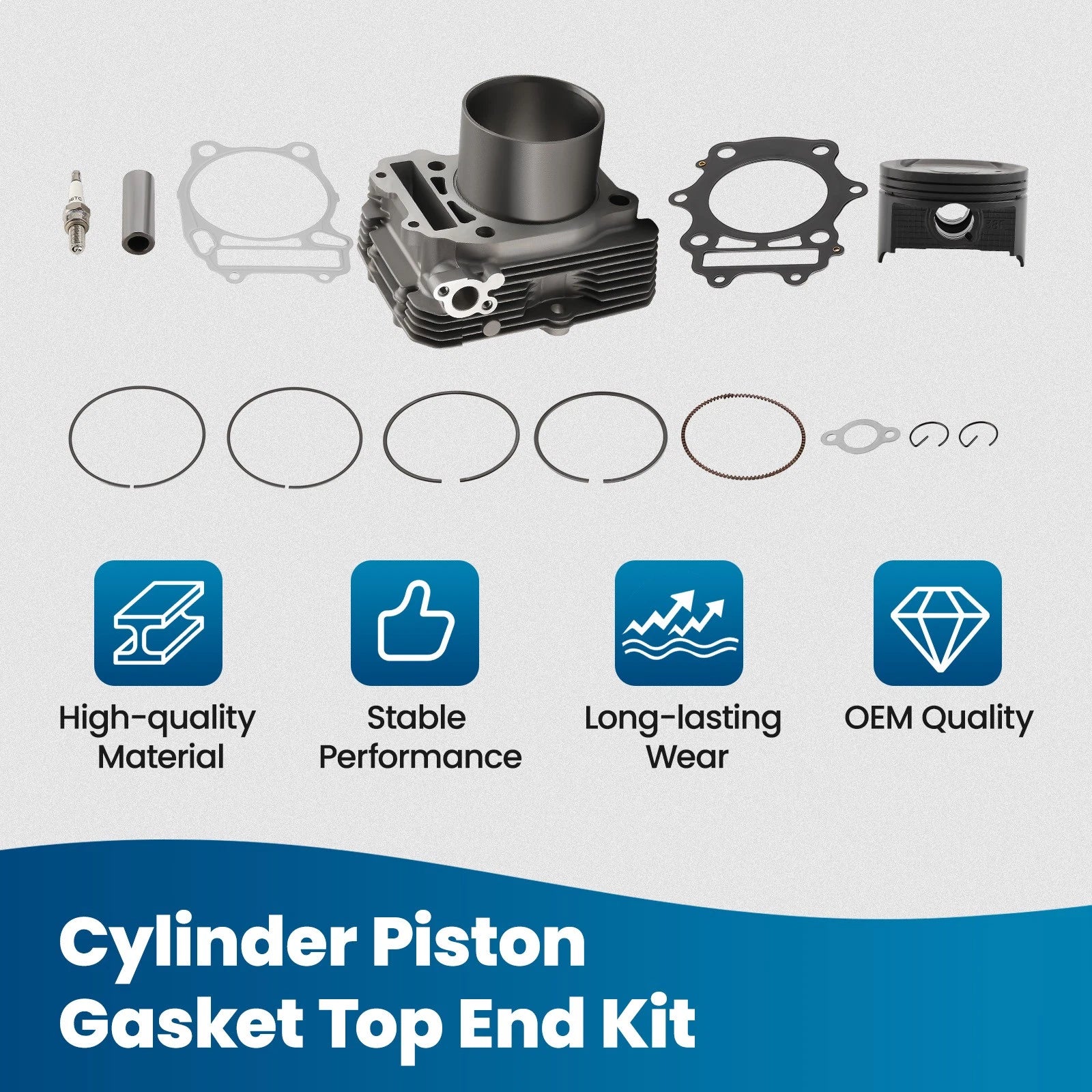 Top End Kit Cylinder Piston Gasket for Suzuki Eiger 400 LTA400F (2002–2007)