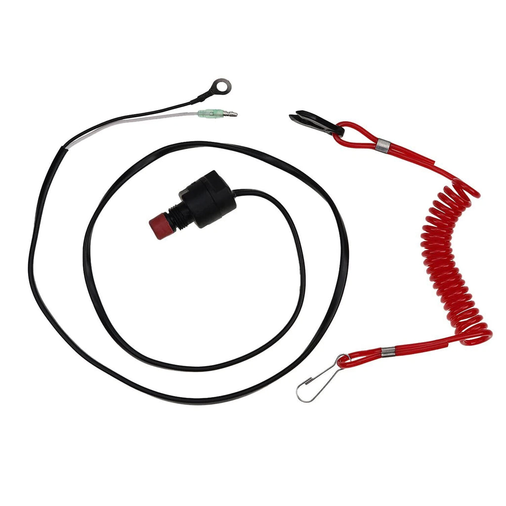 Kill Stop Switch & Safety Lanyard for Yamaha 2 Str Outboard (63V-82575, 689-82575-02)