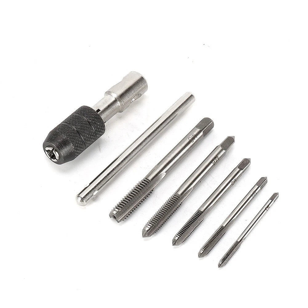 Tap Drill Set for M3-M8 with T Handle Ratchet Wrench