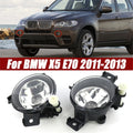 Pair Front Bumper Fog Light Lens Lamp Covers Clear for BMW X5 (2011–2013)
