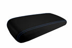Console Lid Armrest Cover for Dodge Charger (2008–2010) Carbon Fiber Blue Stitch