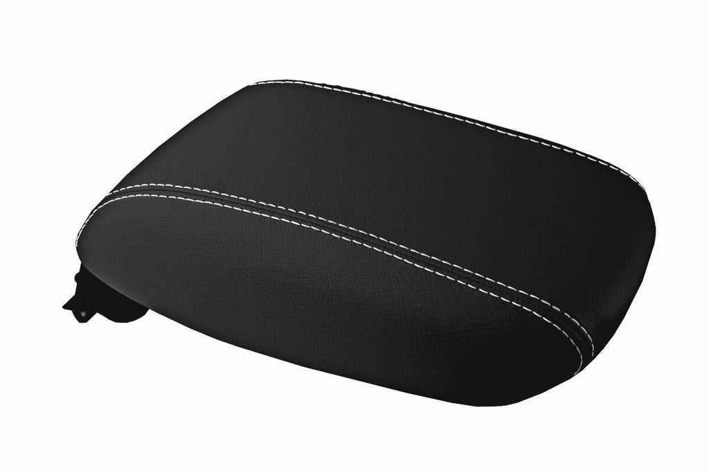 Leather Console Lid Armrest Cover for Dodge Dart (2013–2016) White Stitch
