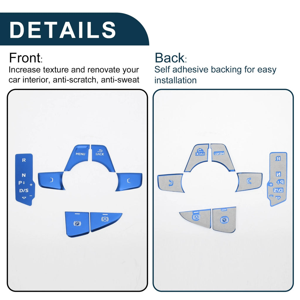 Set of 1 Gear Shift Handbrake Panel Button Switch Cover for Audi A4 A5 (2017–2019) Blue