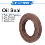 2X Oil Seal Rotary Shaft Seal FKM Rubber 30x52x7mm for Various Models 