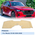 Dash Cover for Mazda CX-60 (2024–2026) Without HUD, Flannel Beige, Set of 1