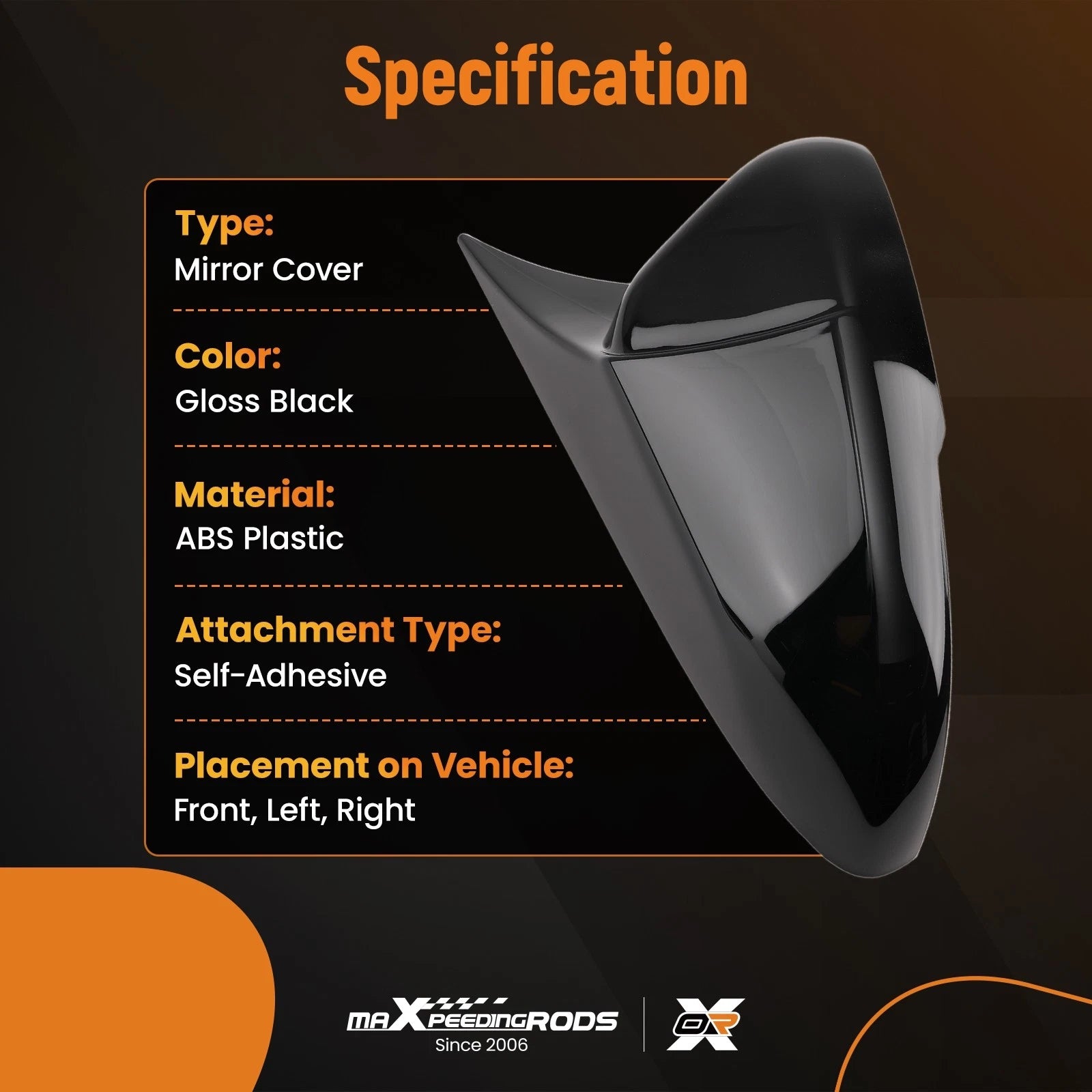 Side Mirror Cover Caps for Honda Accord (2008–2013)