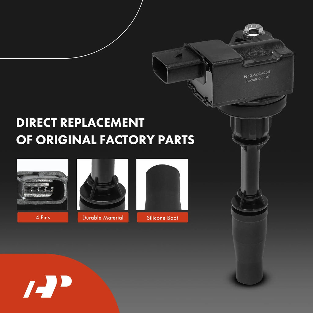 Set of 4 Ignition Coils & Iridium Spark Plugs for Chevy Equinox Malibu (2018–2020)