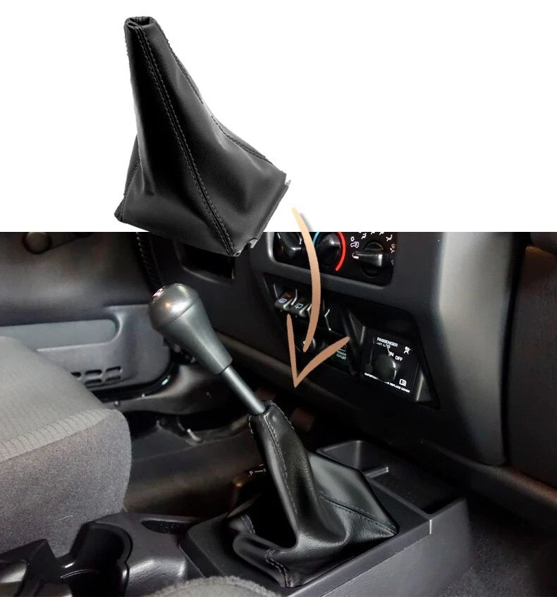 Manual Shift Boot for Jeep Wrangler (2003–2006) Gray Stitch Leather Synthetic